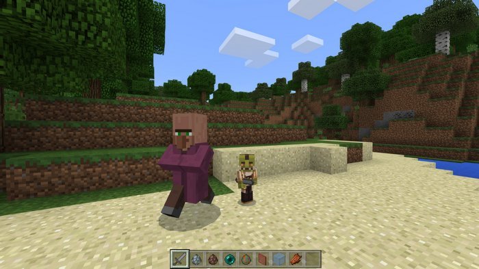 Villager and baby comparison