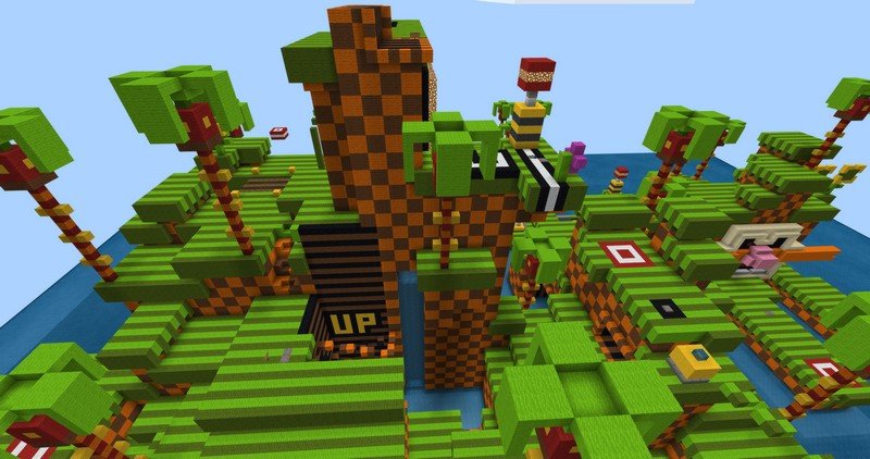 Sonic parkour map for Minecraft PE