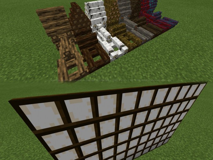 Log stockpiles and Shoji screen