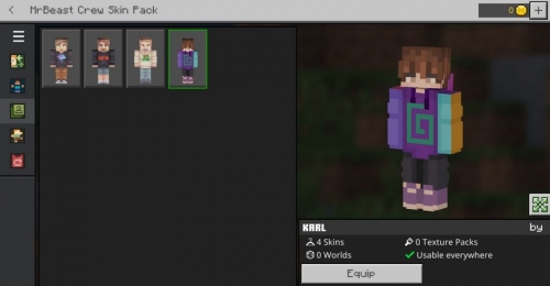 Mr.Beast crew skin pack