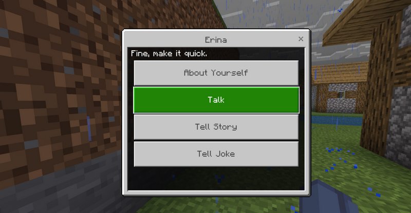 Dialogue menu