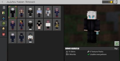 Jujutsu Kaisen skin pack