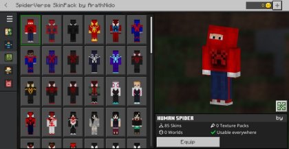 Spider-verse skin pack