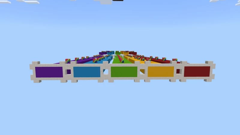 Destroy Rainbow Lucky blocks along your way to win the race