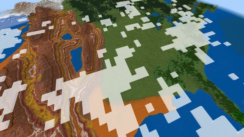 Noth America map for Minecraft PE