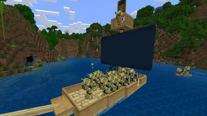 Beforecraft features boats packed with archers and other warriors