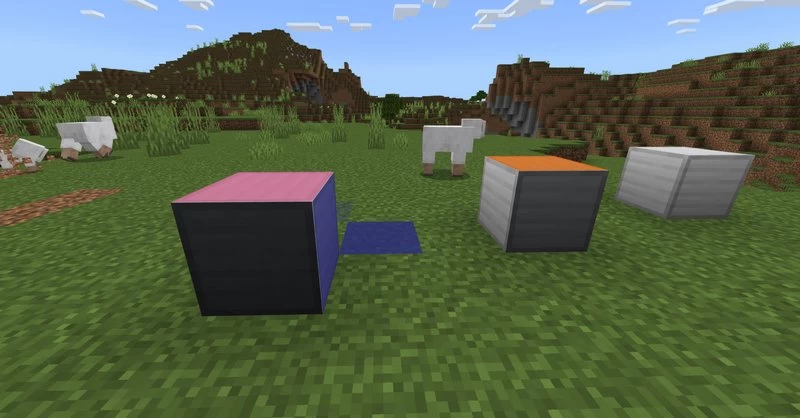 Paint blocks in different colors and tints