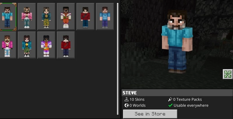 Steve skin from Minecraft Movie