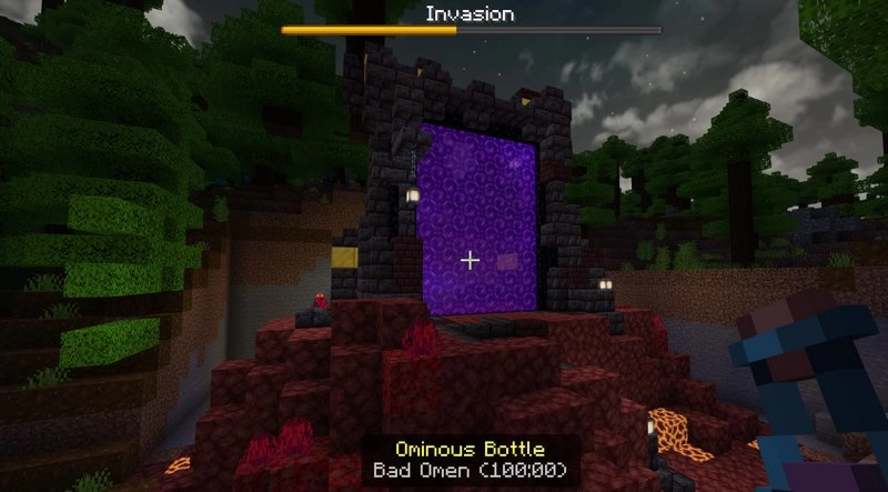 Drink Ominous Bottle to start the invasion