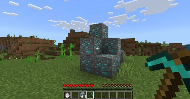 A whole chunk of Diamond Ore