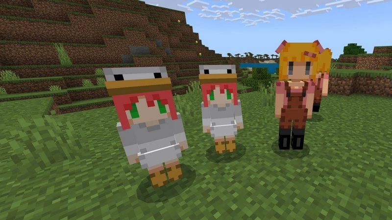 Chickens, Pigs and other mobs in Minecraft PE will become girls