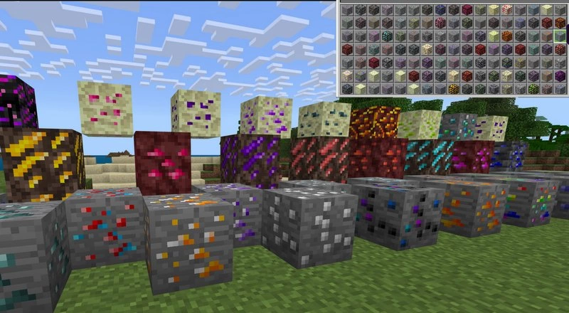 New ore types in CrystalCraft addon