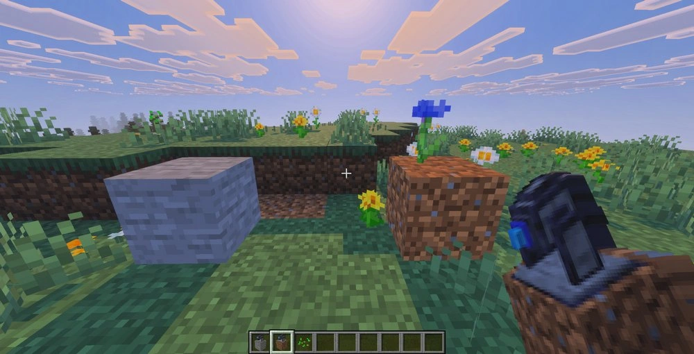 Sentry blocks disguised as a Stone and Dirt